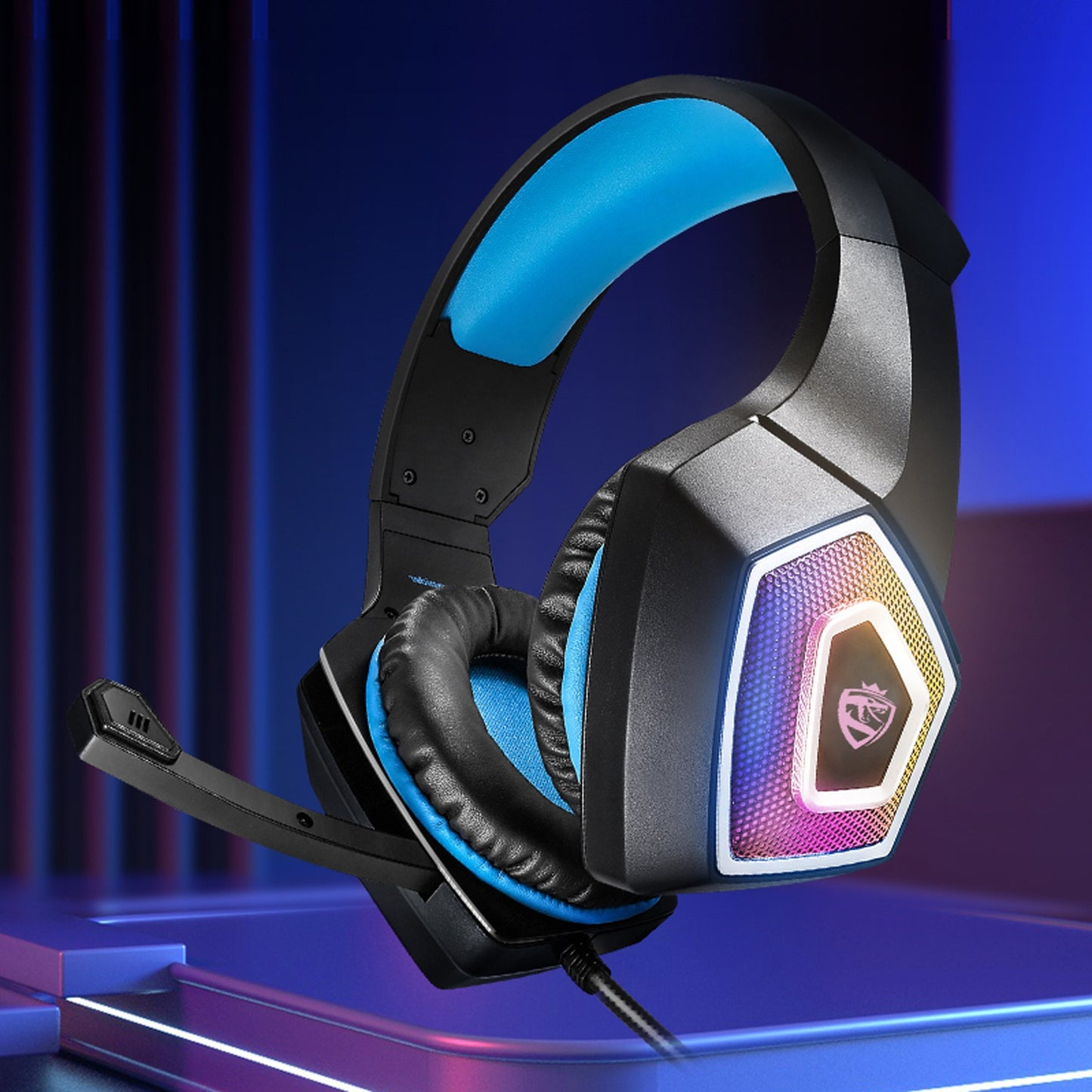 Colorful RGB Wired Head Mounted Gaming Headphones