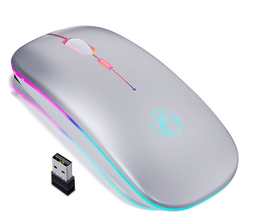 Wireless RGB Rechargeable Mouse - Ergonomic & Silent