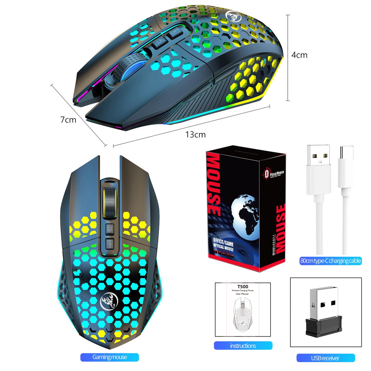 Lightweight Hollow Hole Mouse - Wireless Gaming Mouse