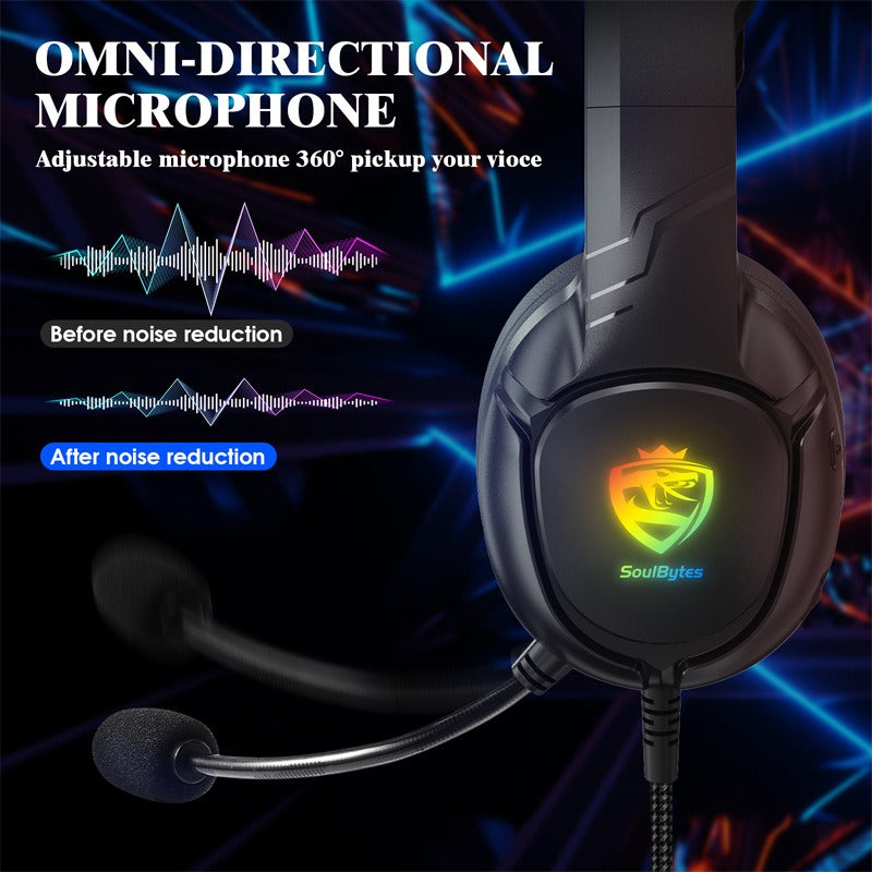 Head Mounted Gaming Earphones - Wired RGB