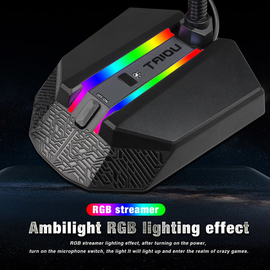 Desktop RGB Luminous Condenser Microphone for Gaming