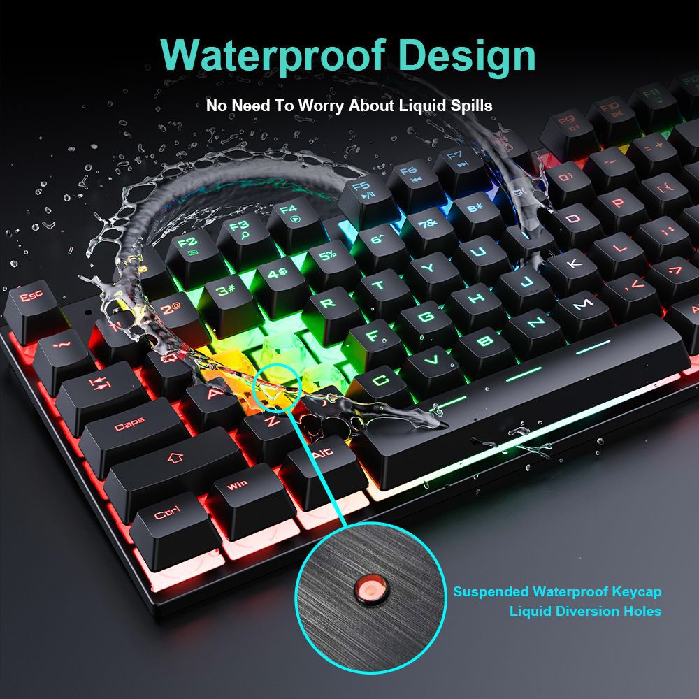 Wired Gaming Keyboard and Mouse Set - Rainbow Backlit
