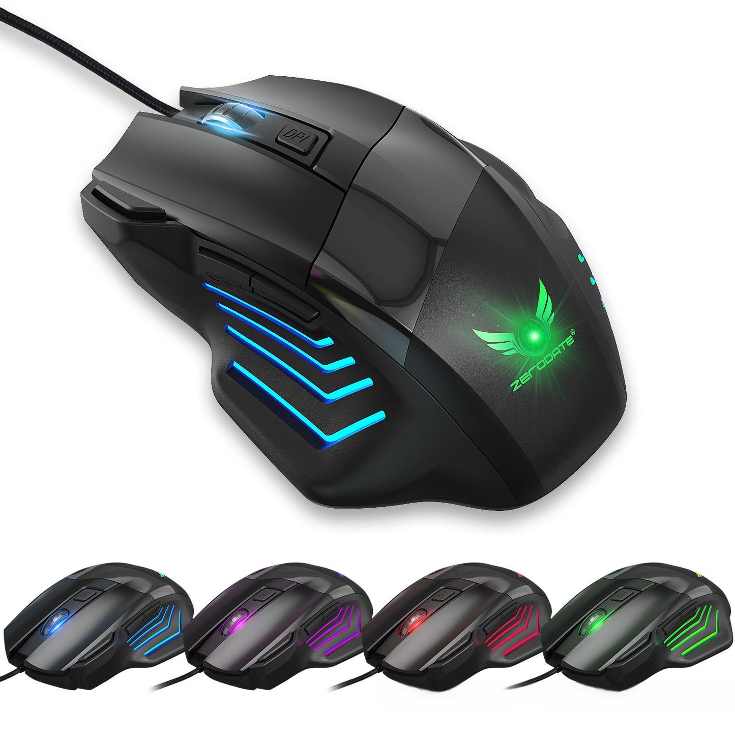 E-sports Mechanical Gaming Mouse - 7 Buttons with Colorful Lights