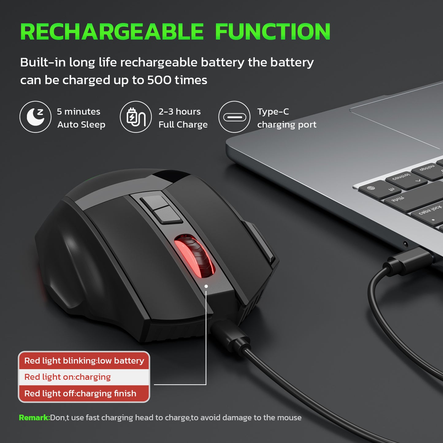 Wireless Charging Bluetooth Dual-Mode Gaming Mouse
