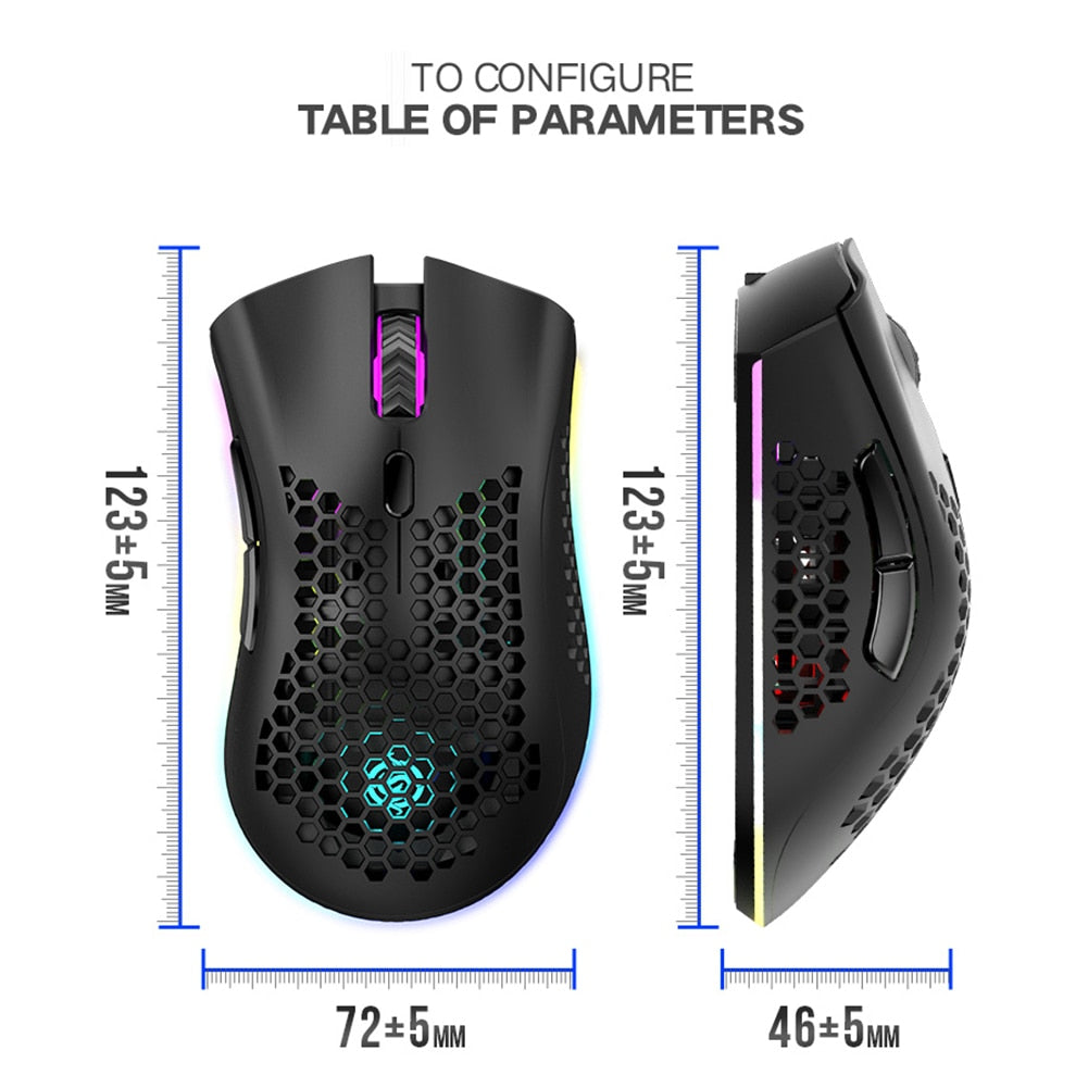2.4GHz Wireless Gaming Mouse with RGB Lighting