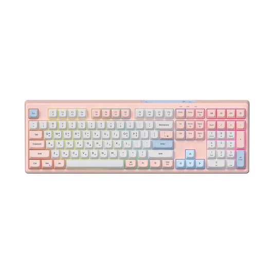 Pink USB C Membrane Keyboard For Office And Gaming