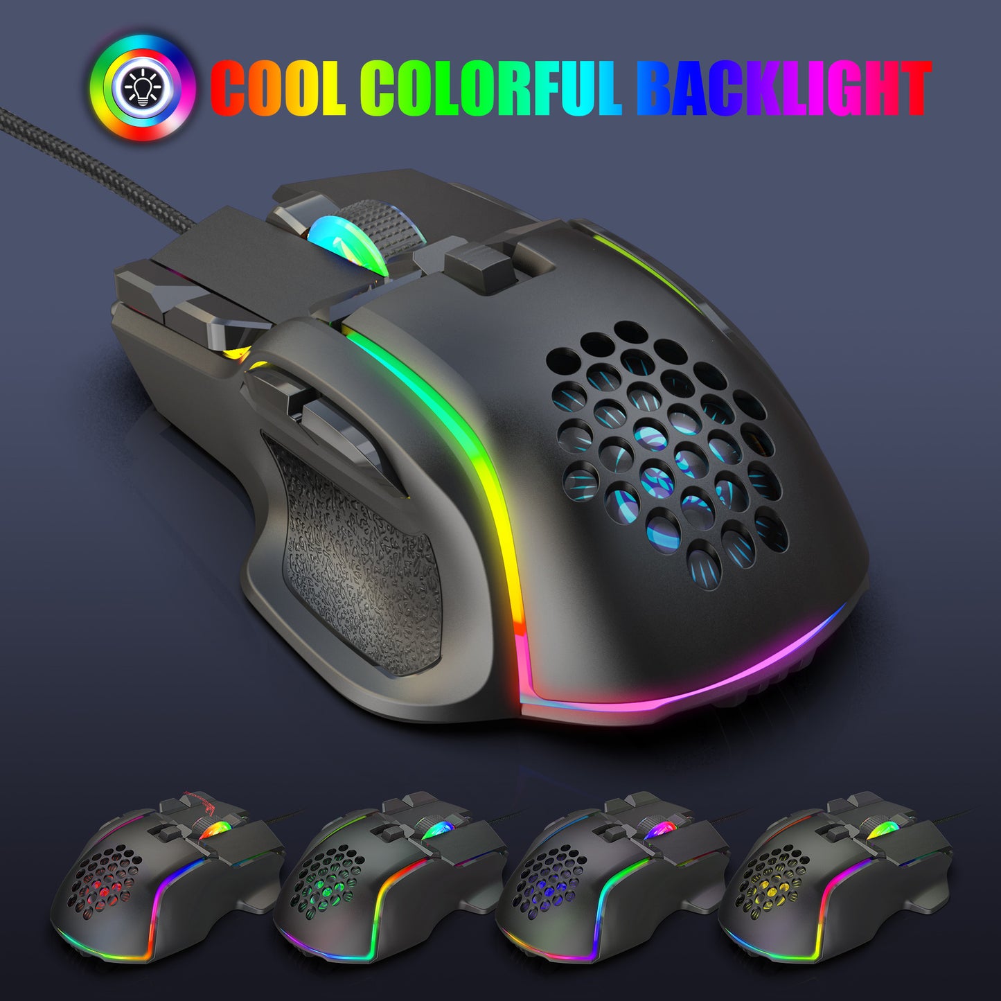 Programmable Gaming Mouse with RGB Lighting - 12800 DPI