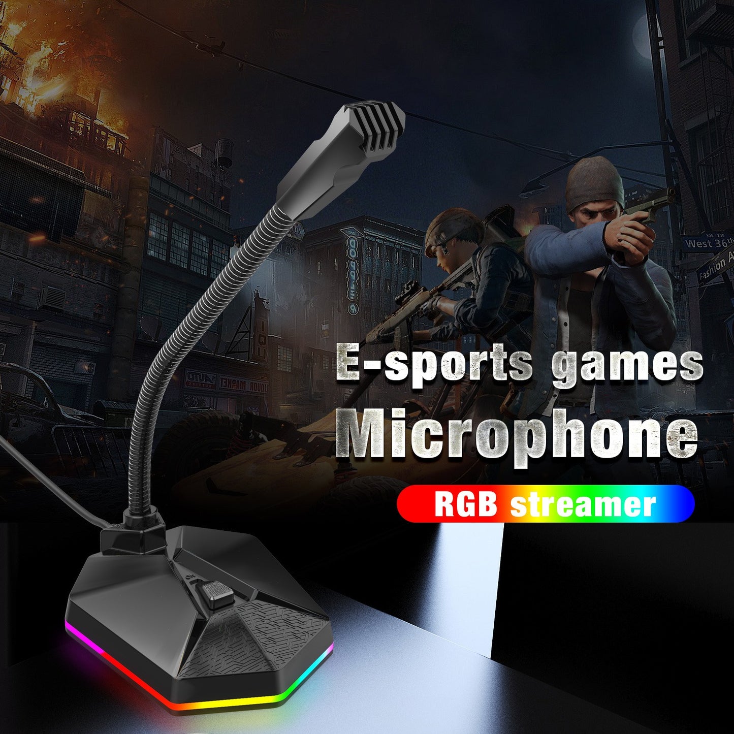 RGB Luminous USB Microphone for Voice Chat
