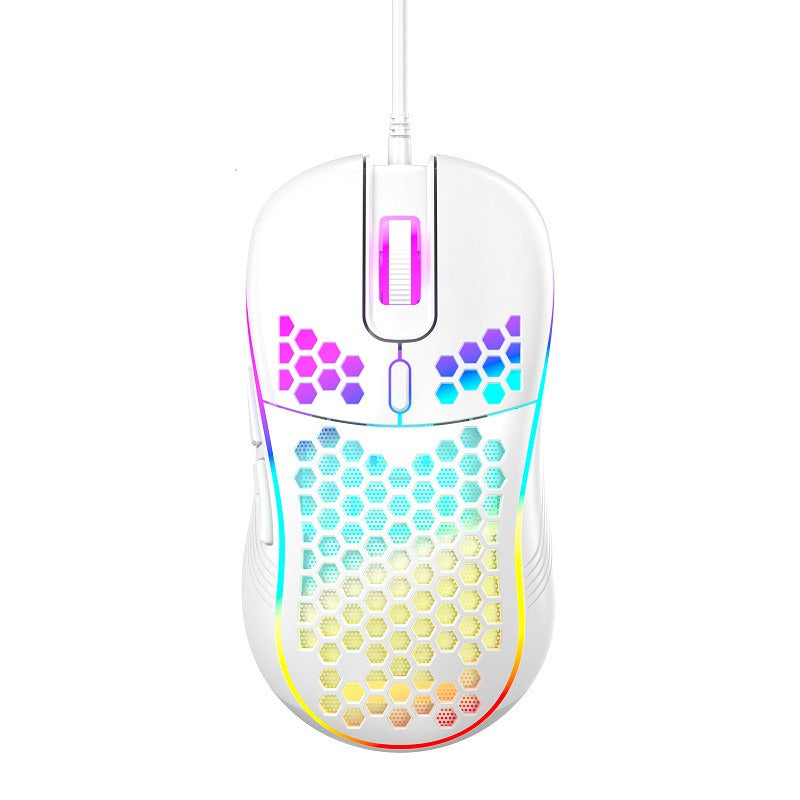 Wired Mesh Gaming Mouse with Glowing Lights
