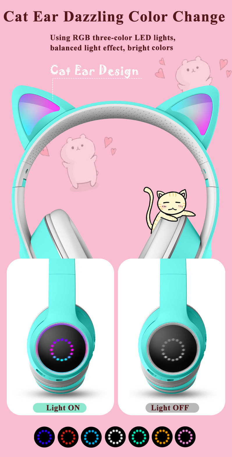 Cat Ears Bluetooth Headset - Wireless Stereo