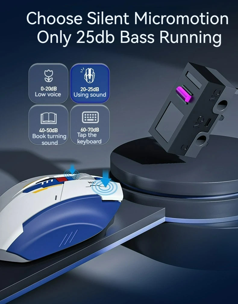 Wireless 2.4G Silent Rechargeable LED Light Mouse For Computer PC Laptop Gaming