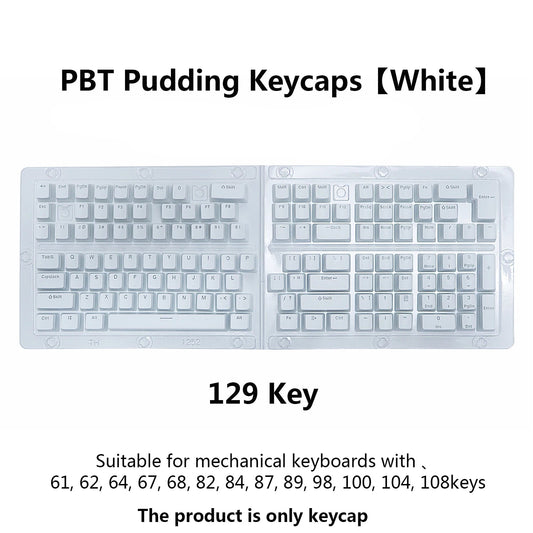 PBT Pudding Keycaps 129 Keys – OEM Profile for MX Switch RGB Backlit