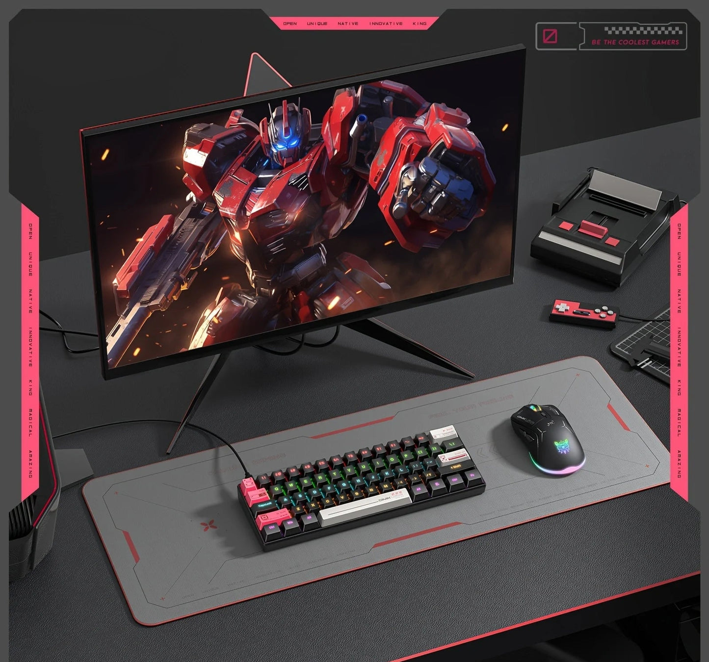 Mechanical Gaming Keyboard 61 Keys RGB Backlit Wired For PC And Laptop