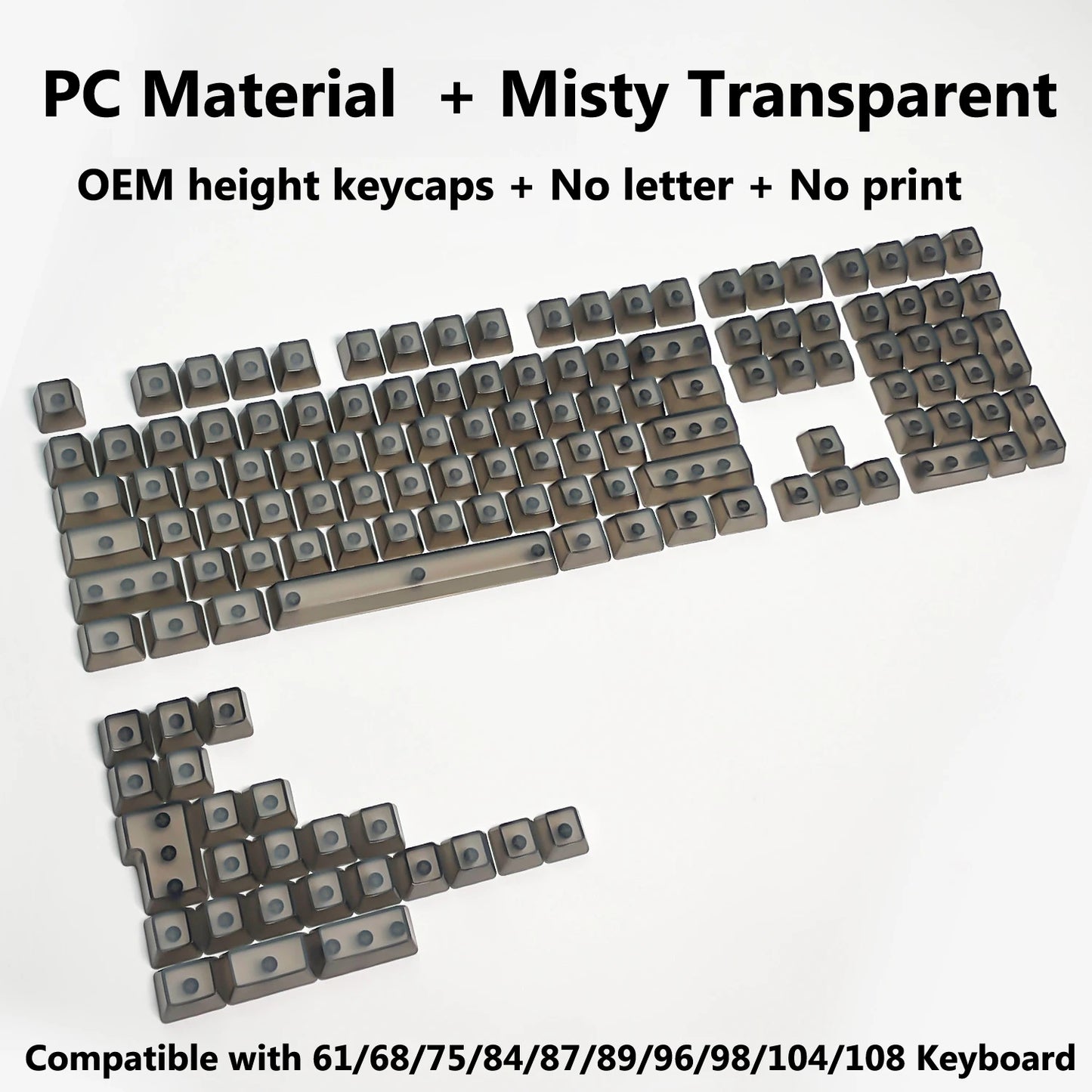 Rainbow Keycaps Full Set for Mechanical Keyboard - Transparent RGB Key