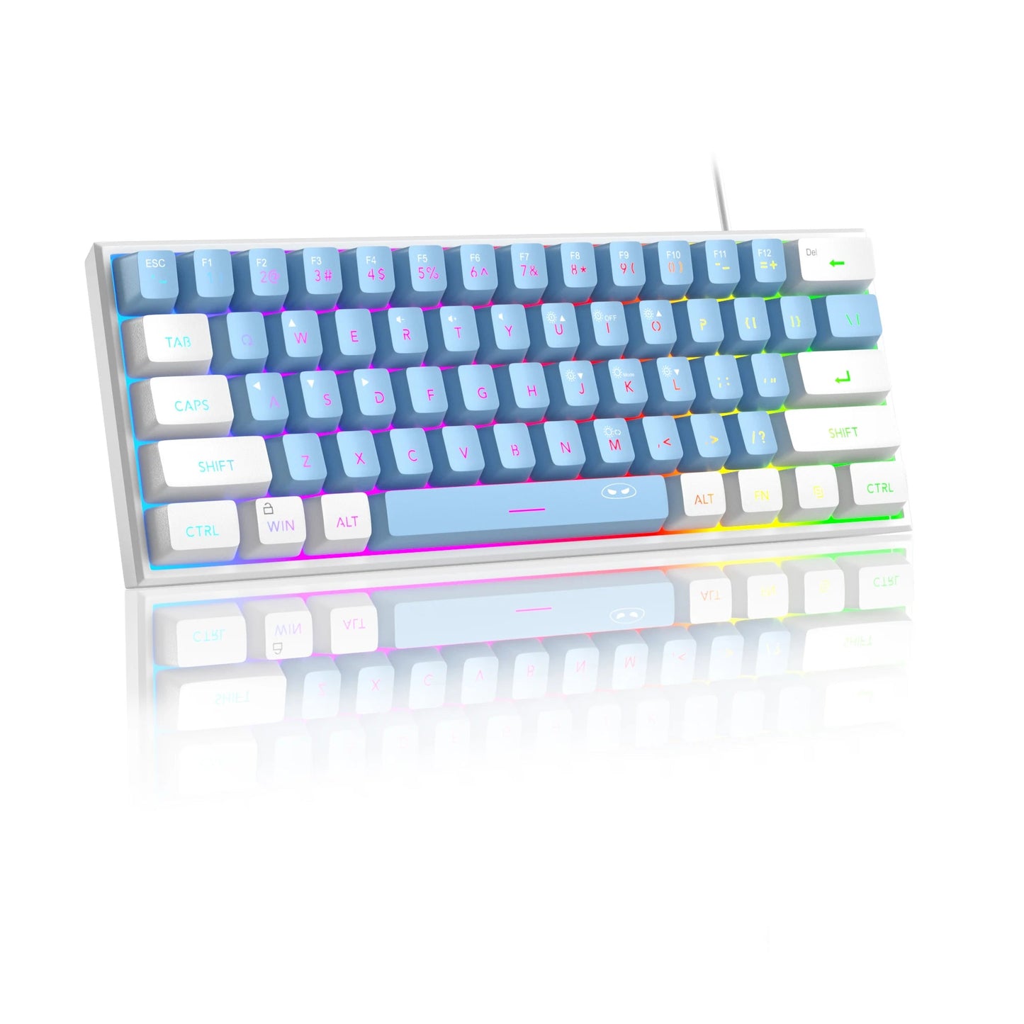 Mini 60% Gaming Keyboard with RGB Backlit - Ergonomic Design