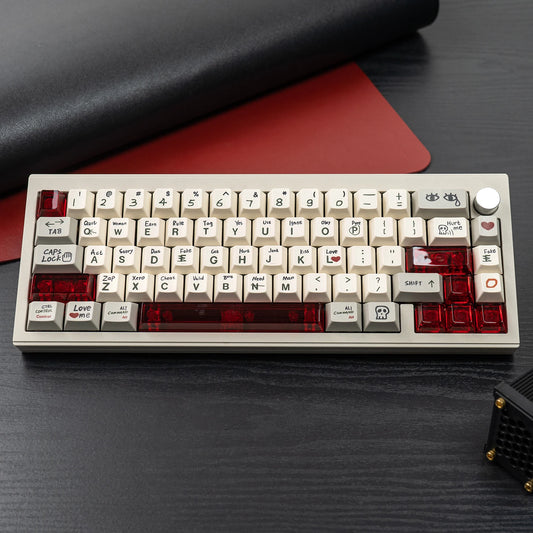 Red Transparent Keycap Set, 10 Keys, Cherry Profile, PC, for Mechanical Keyboard