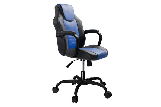 Gaming Office Chair Blue And Black - Faux Leather