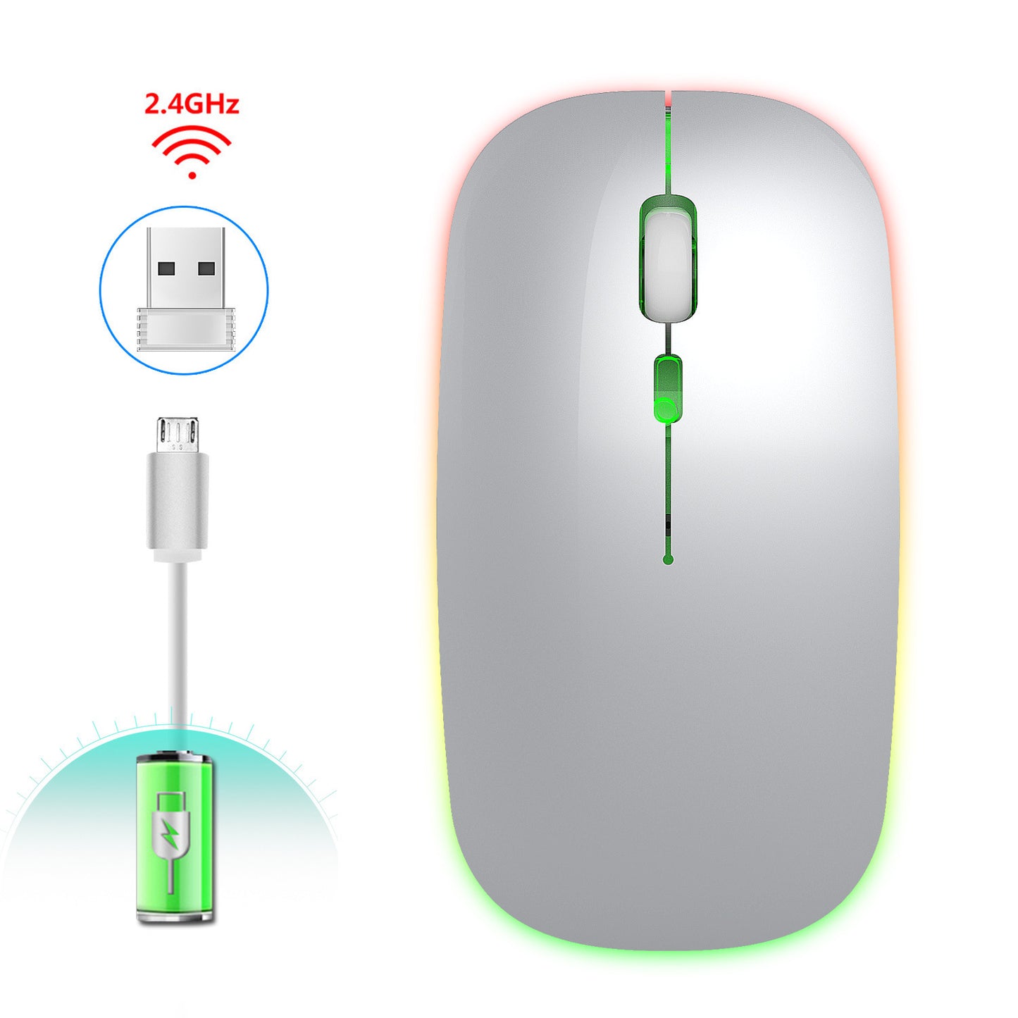 2.4G Colorful Luminous Wireless Silent Mouse