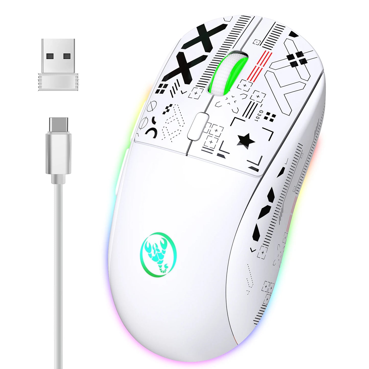 2.4G Wireless Mechanical RGB Gaming Mouse
