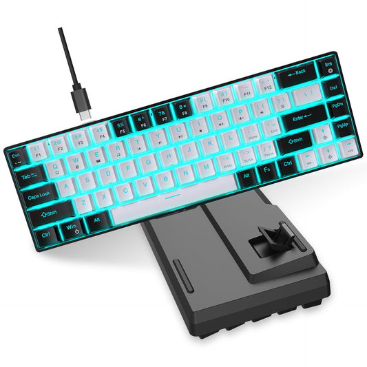 60% Mechanical Keyboard with Customizable Color Blocked Keycaps - 68 Keys