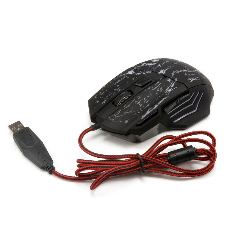 Cracked Design Gaming Mouse - Colorful Luminous 7D