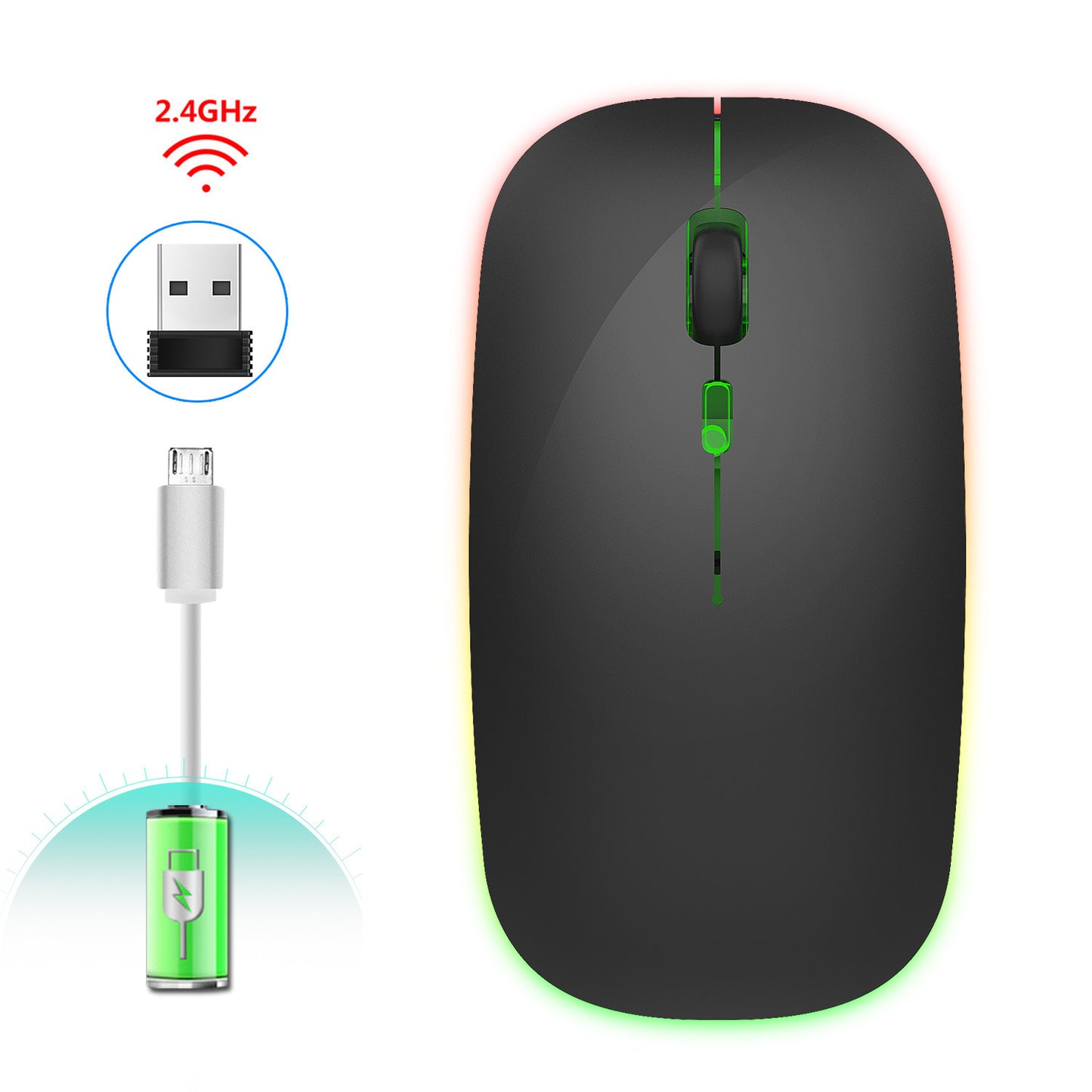 2.4G Colorful Luminous Wireless Silent Mouse