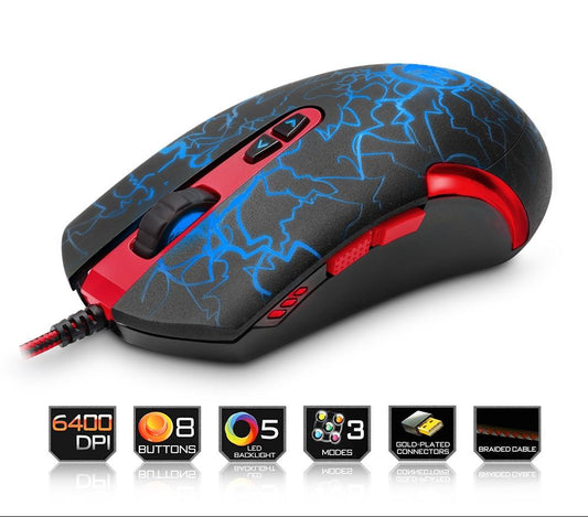6400DPI Gaming Mouse - 7 Programmable Buttons