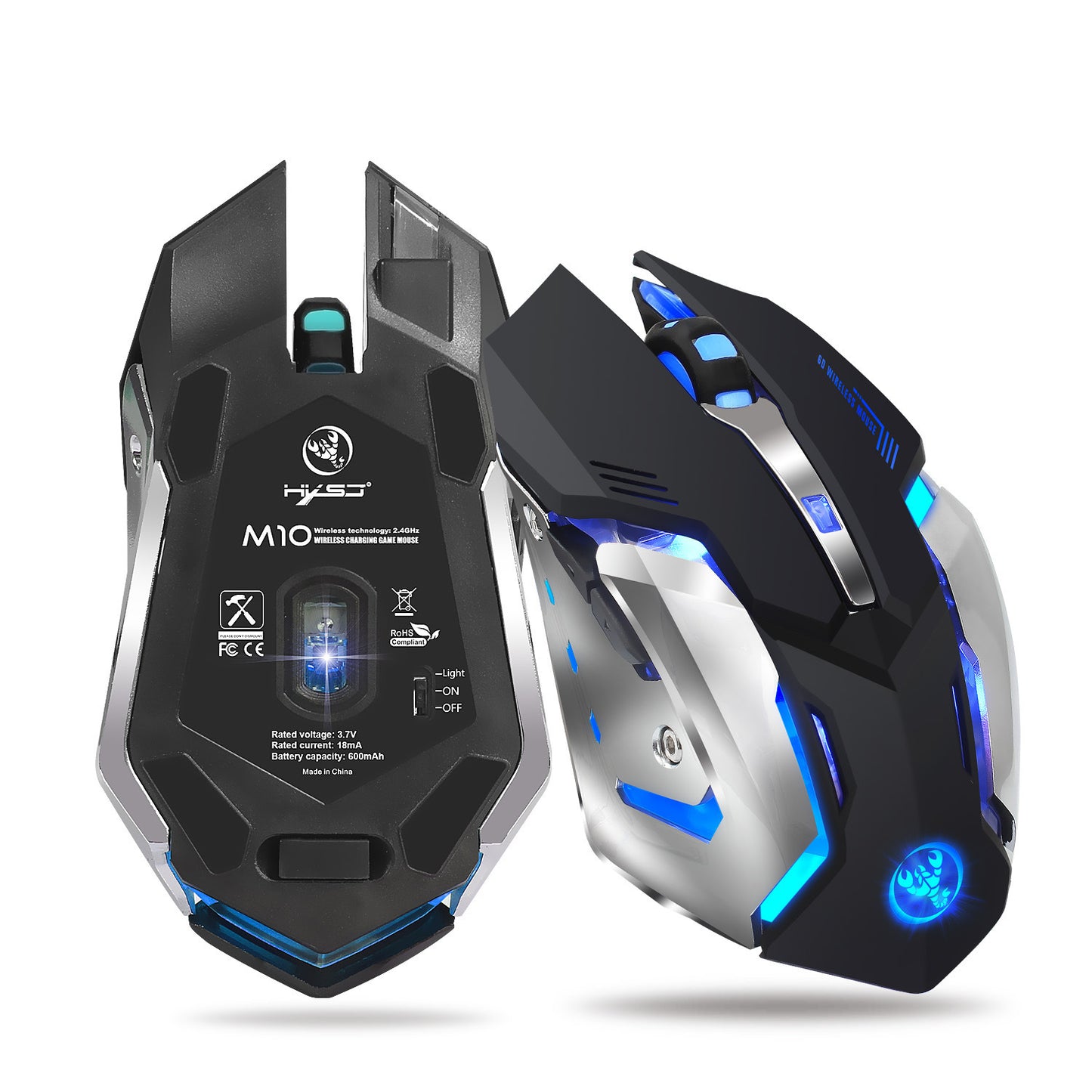 Rechargeable Wireless Gaming Mouse with RGB Lighting