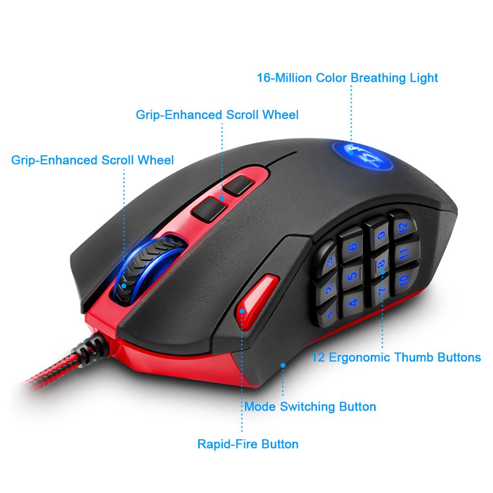19 Button 16400 DPI USB Gaming Mouse