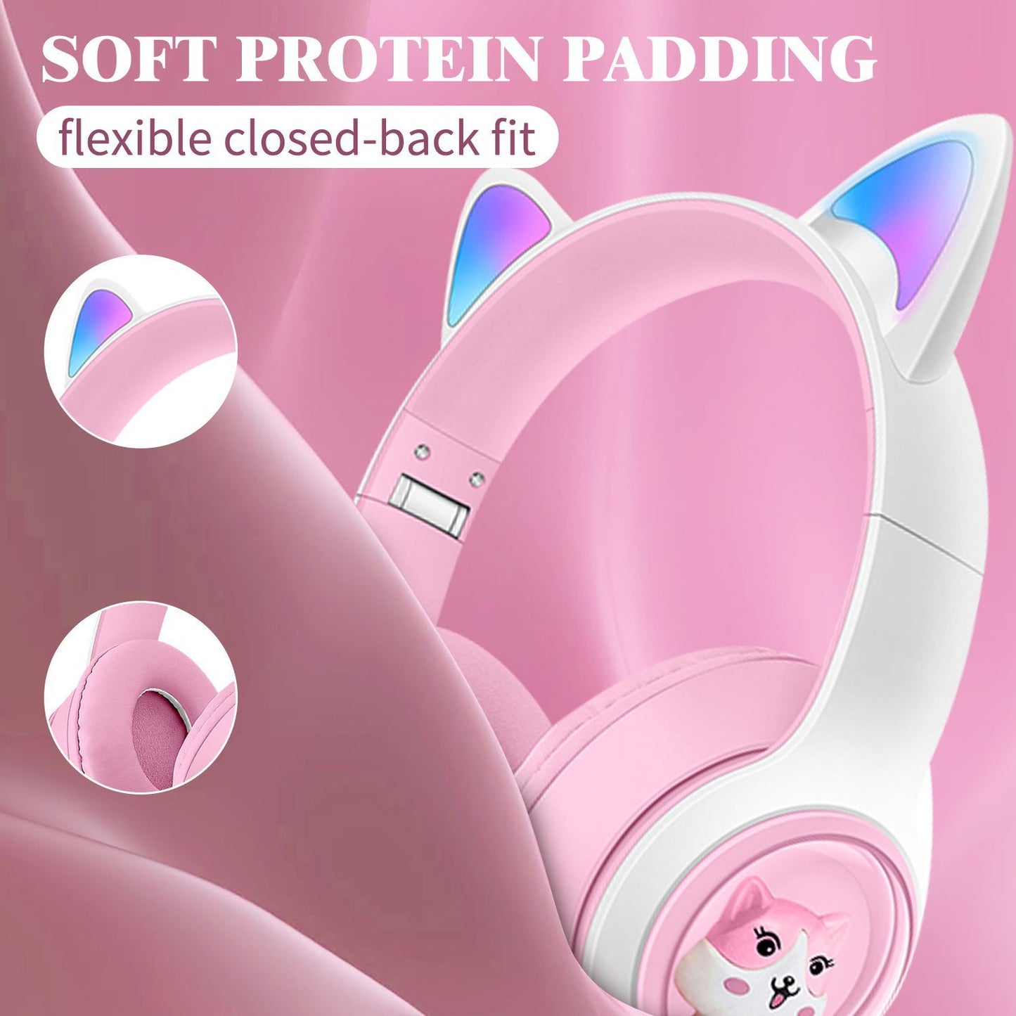 Luminous Cat's Ears Bluetooth Headset - Wireless Gaming Headset