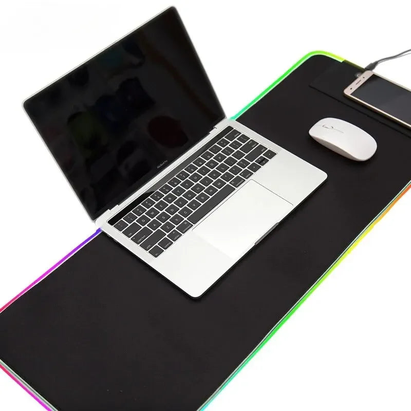 Large Gaming Mouse Pad with Light Modes & Non-Slip Base