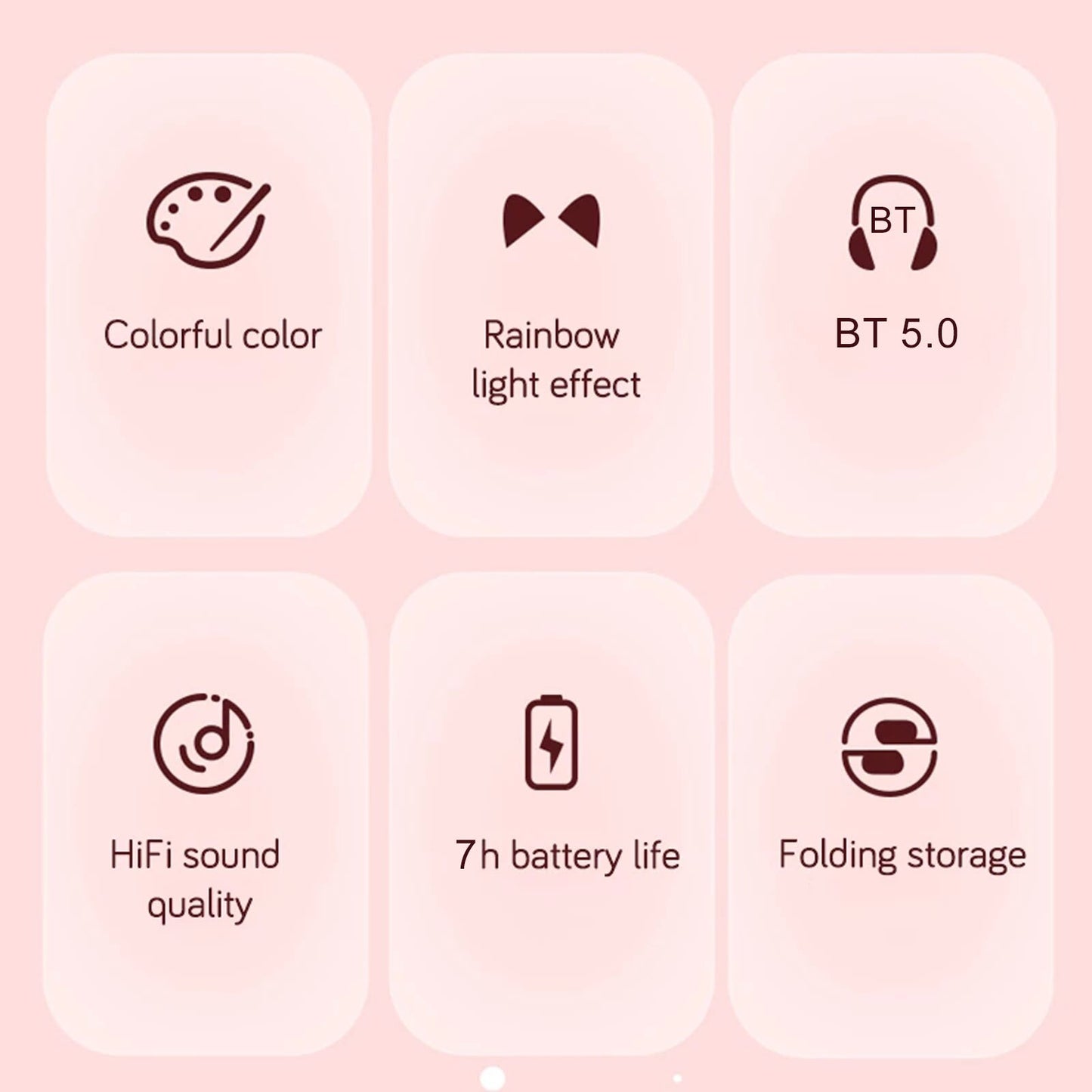 Over Ear Music Headset with Glowing Cat Ear Design