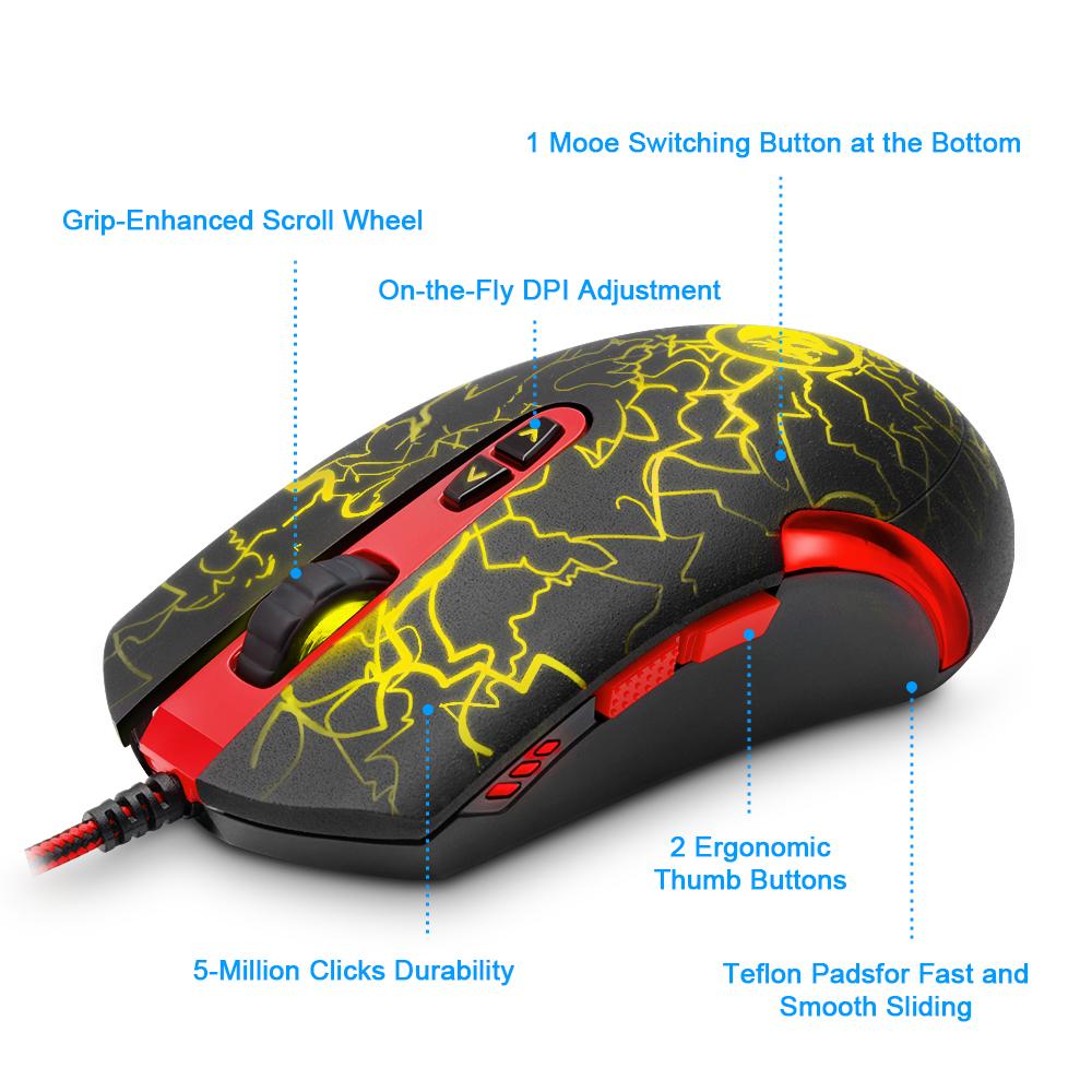 6400DPI Gaming Mouse - 7 Programmable Buttons