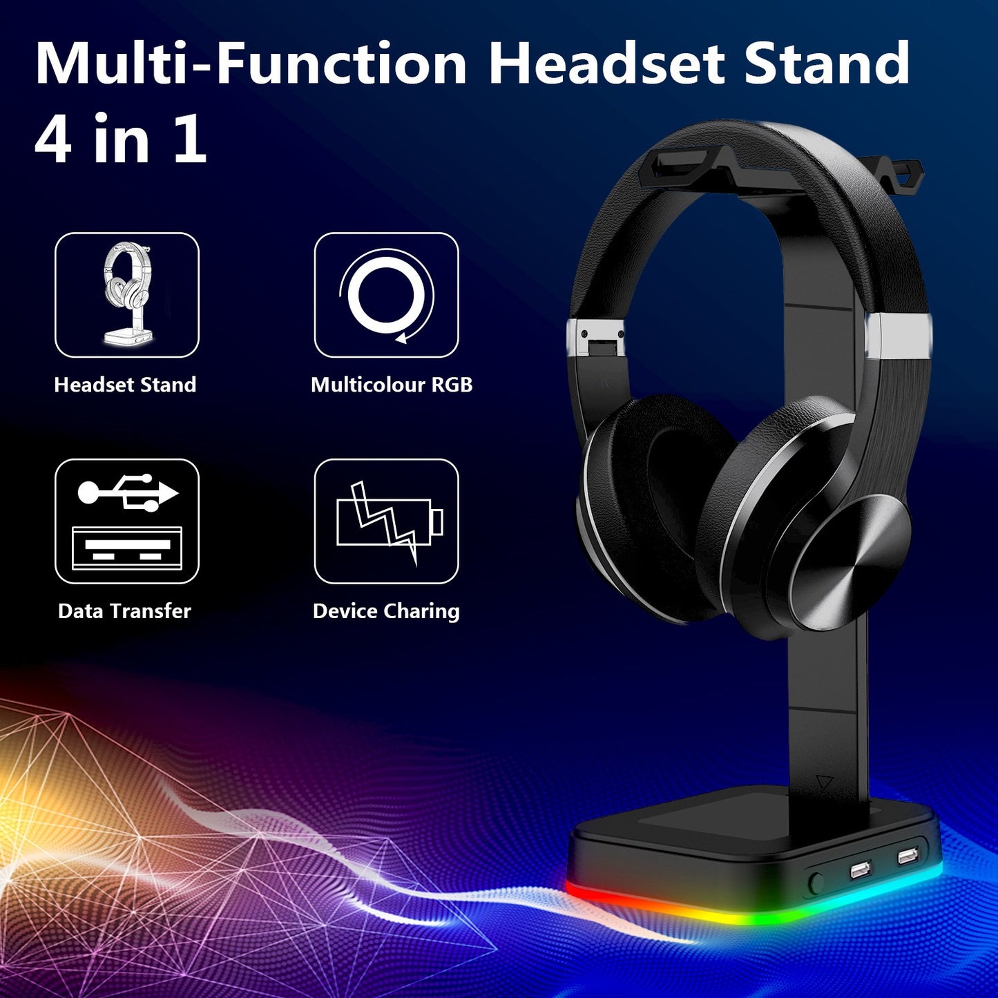 RGB Earphone Holder - Luminous E-Sports Headphone Stand