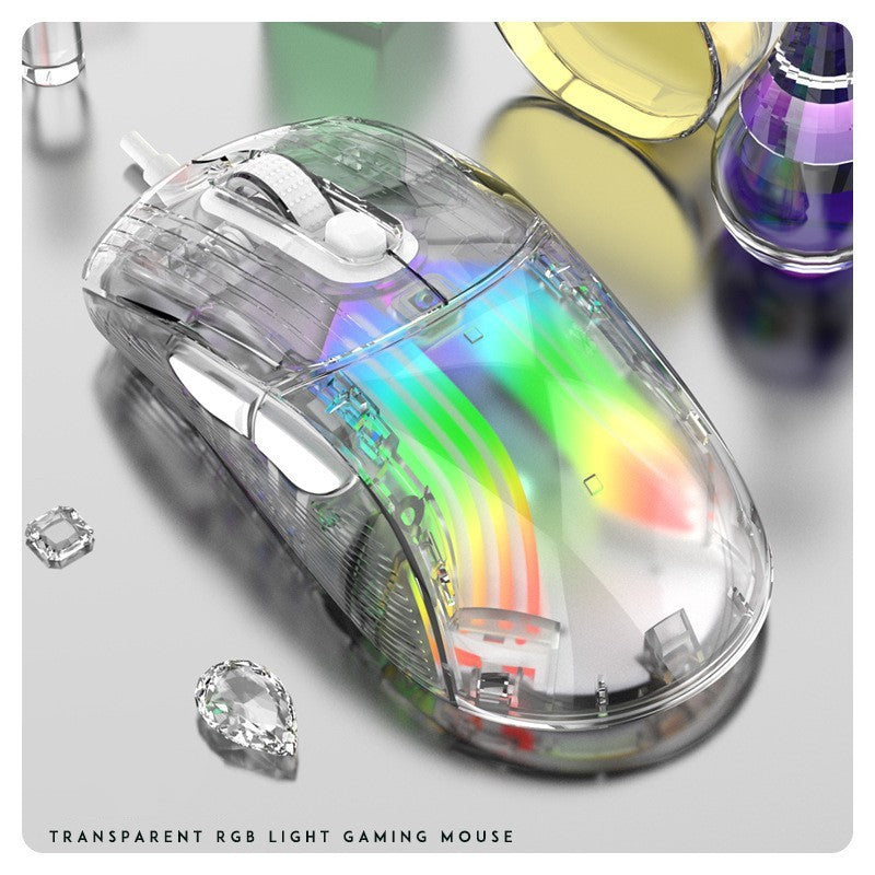 Luminous Wireless See Through Transparent Bluetooth RGB Gaming Mouse