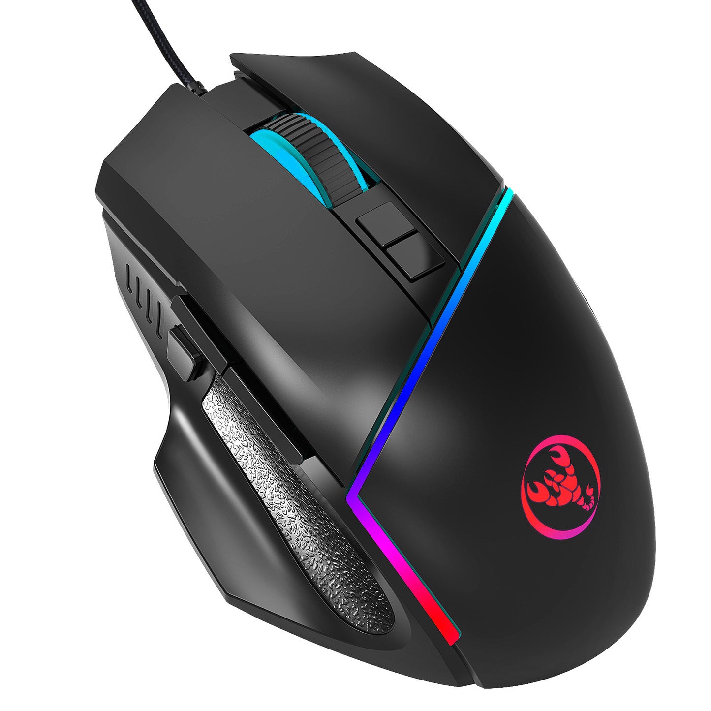 Wired Mouse with Colorful Lighting and Adjustable 6400DPI