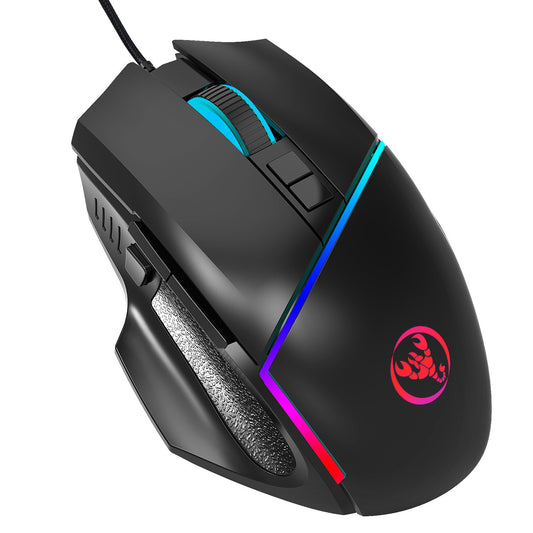 Wired Mouse with Colorful Lighting and Adjustable 6400DPI