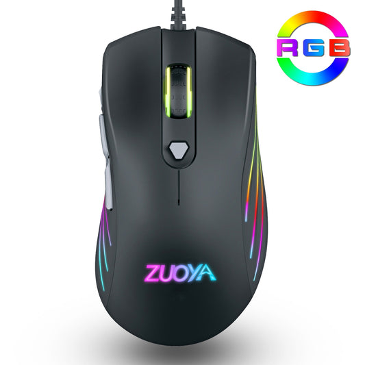 Professional RGB Backlit Gaming Mouse - Wired Optical Sensor - 3200/7200 DPI