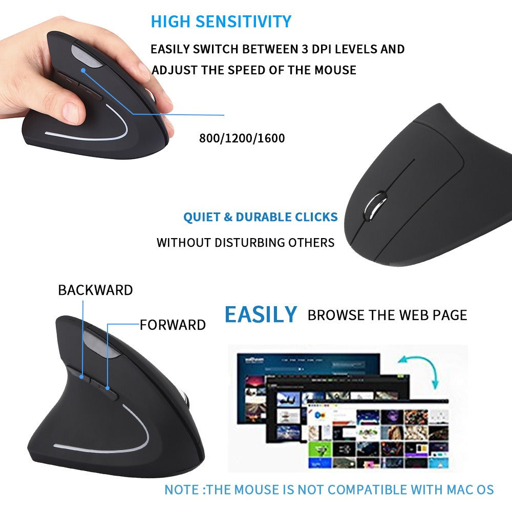 Ergonomic Left-Handed Vertical Mouse