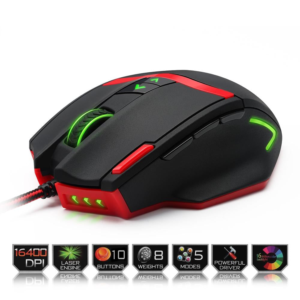 16400 DPI Gaming Mouse with 9 Programmable Buttons