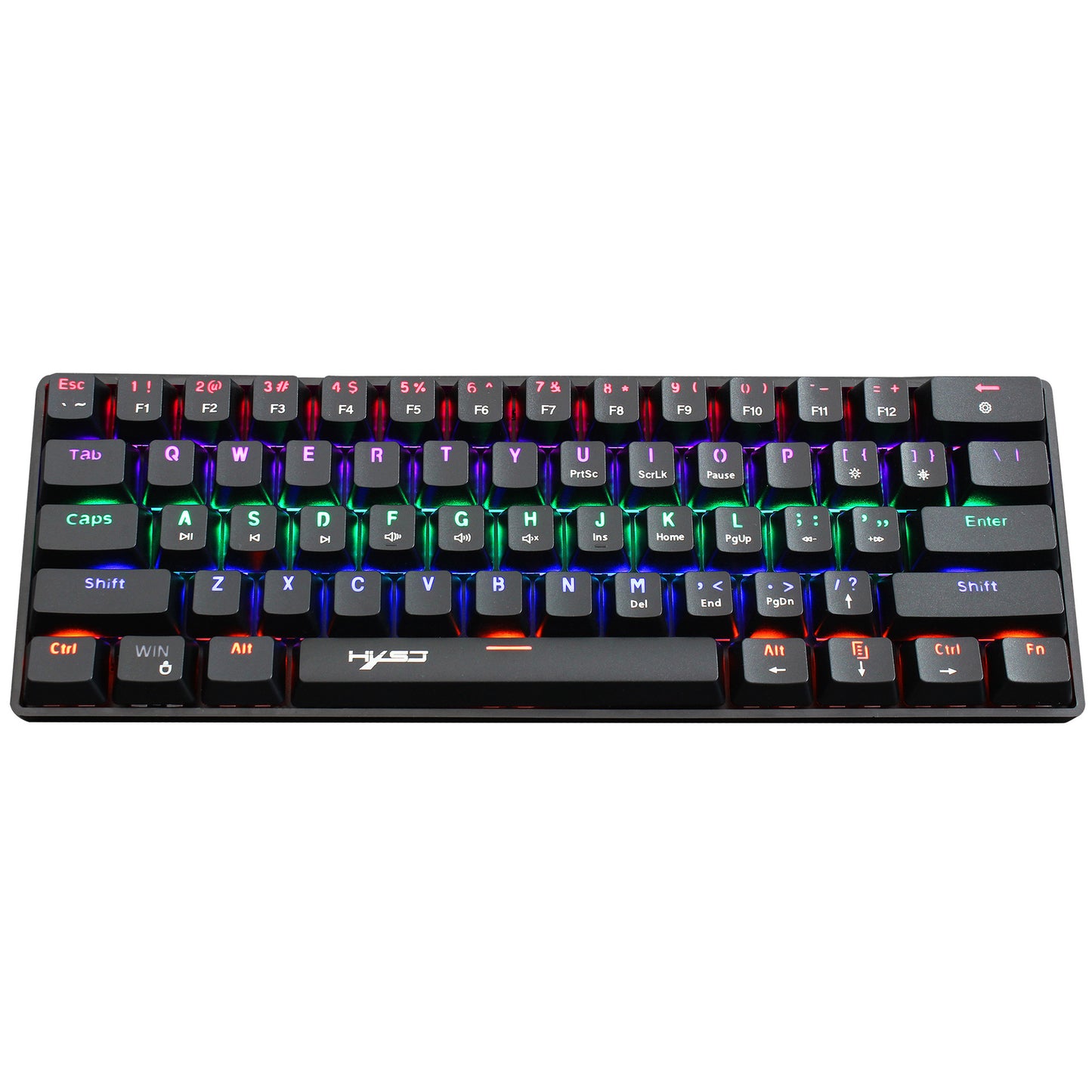 Mechanical 61 Wired RGB Keyboard with Blue Switches for Gaming and Office Use