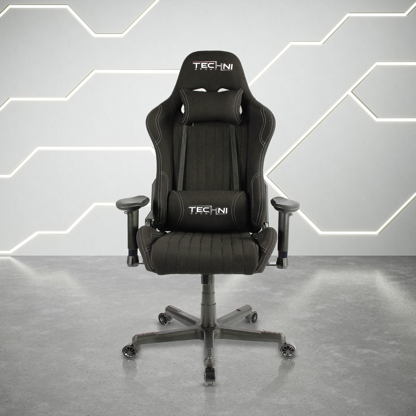 Fabric Ergonomic High Back Racer Style PC Gaming Chair Black