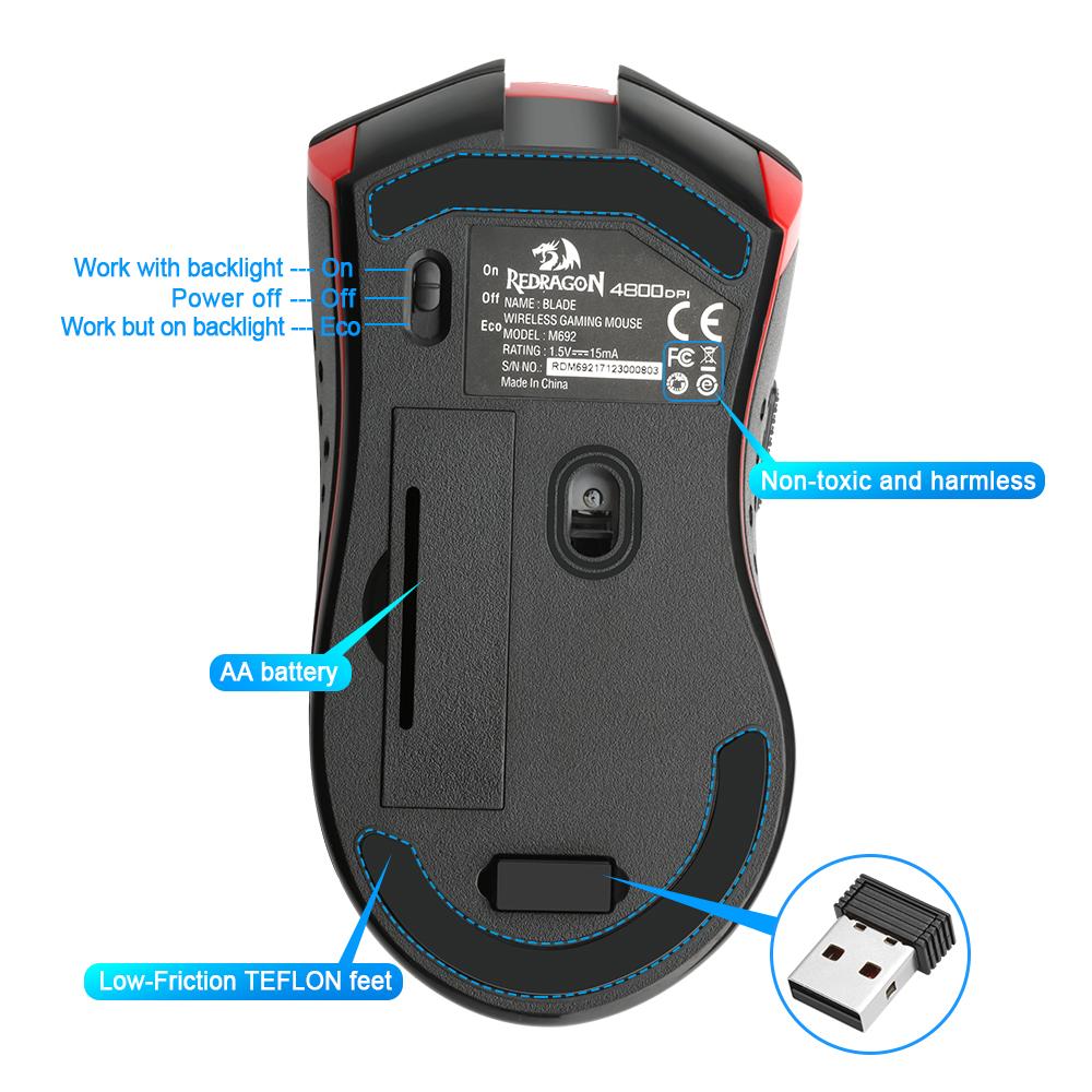 USB Wireless Gaming Mouse - 4800 DPI