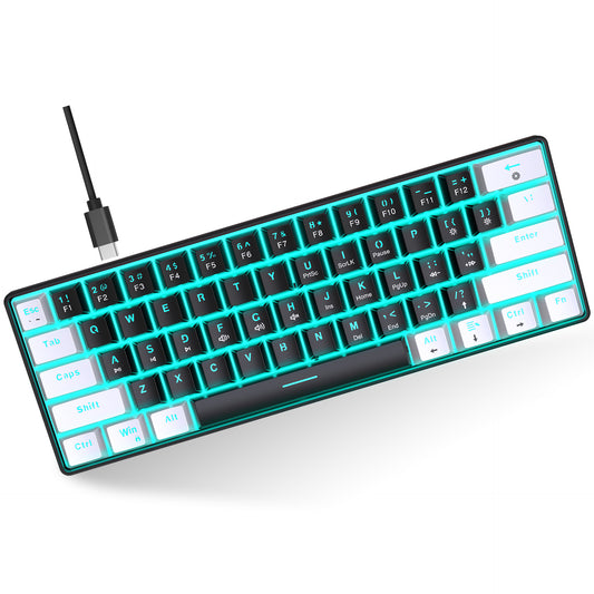 61-Key Mechanical Keyboard  - Backlit Blue Axis Gaming Keyboard