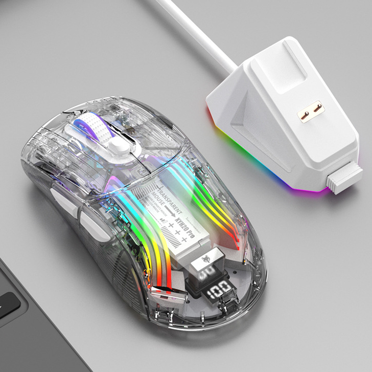 Luminous Wireless Bluetooth Transparent Gaming Mouse