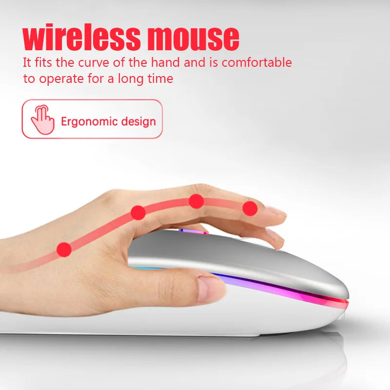 Wireless Bluetooth RGB Rechargeable Ergonomic Gaming Mouse