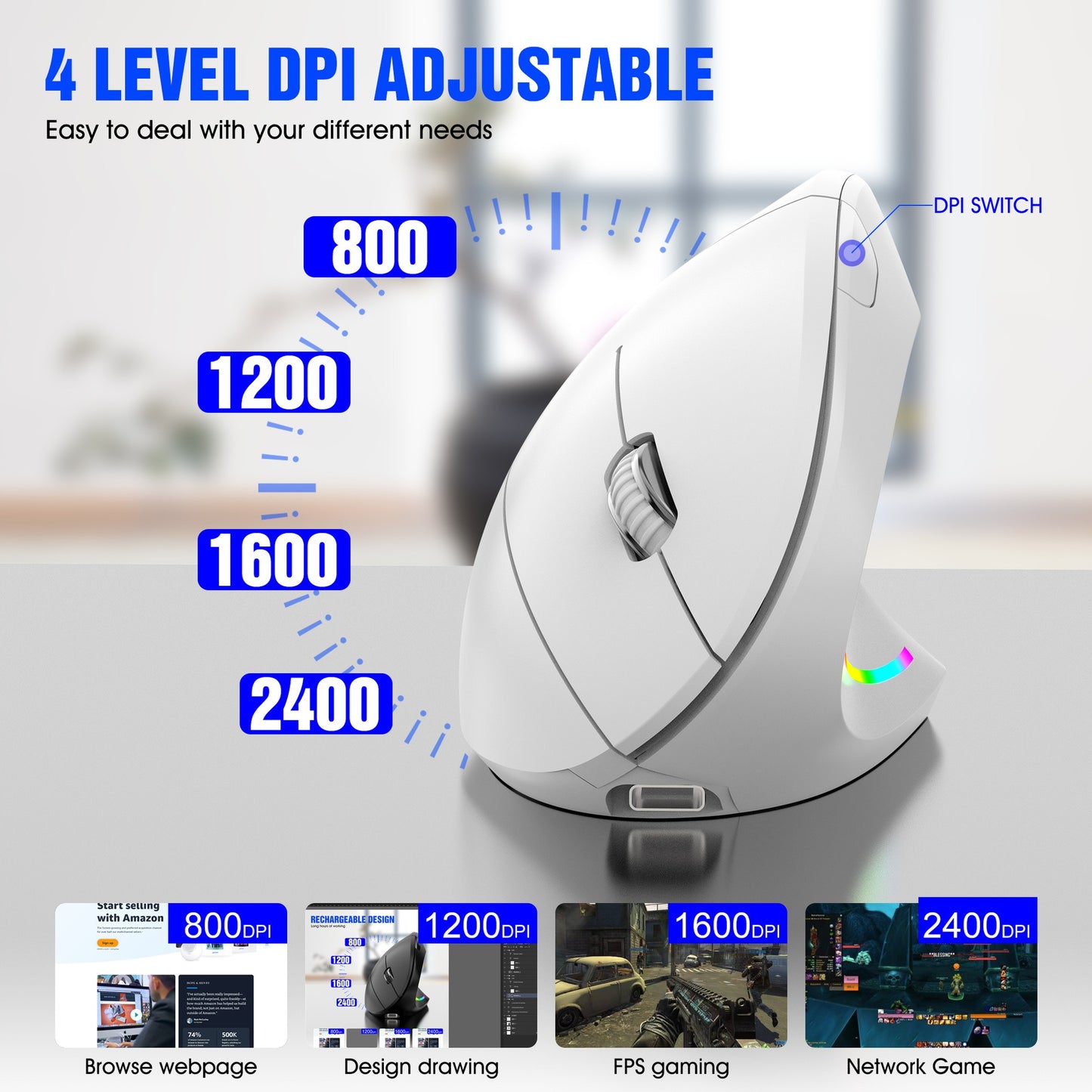 Wireless 2.4G Vertical Mouse