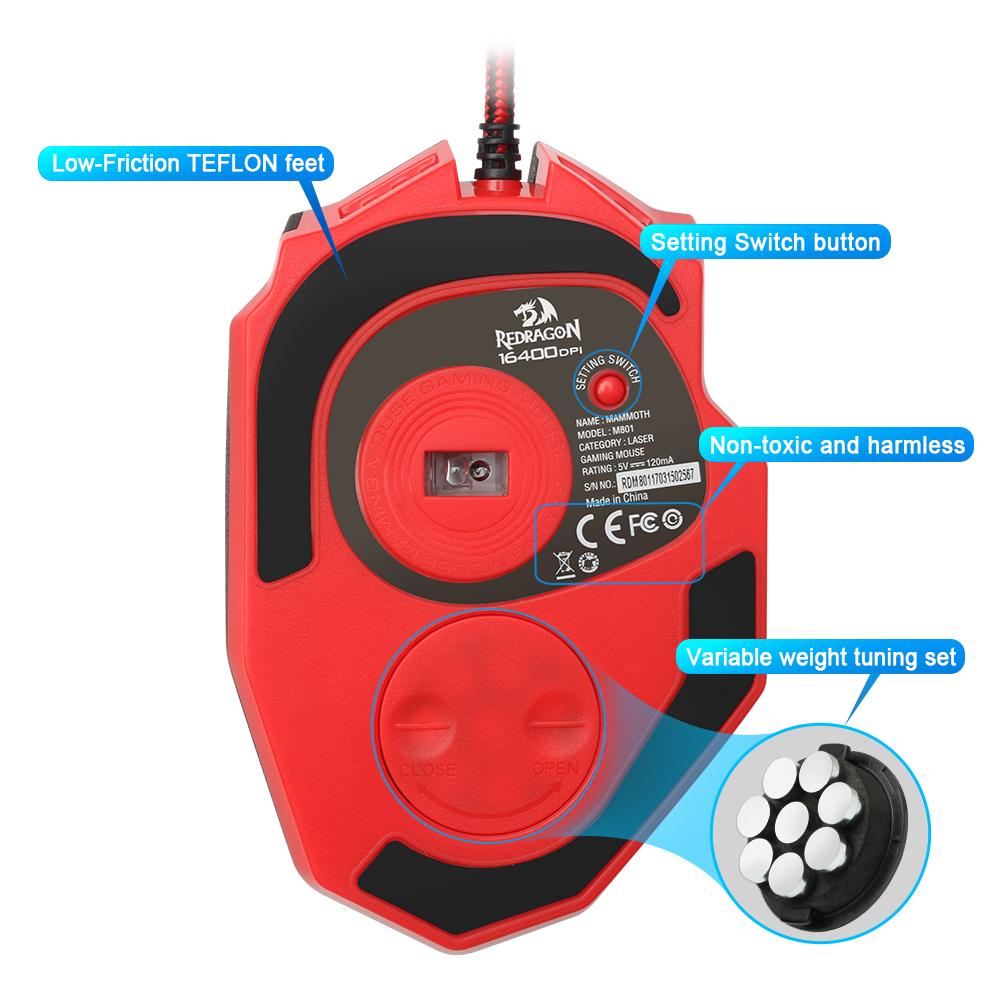 16400 DPI Gaming Mouse with 9 Programmable Buttons