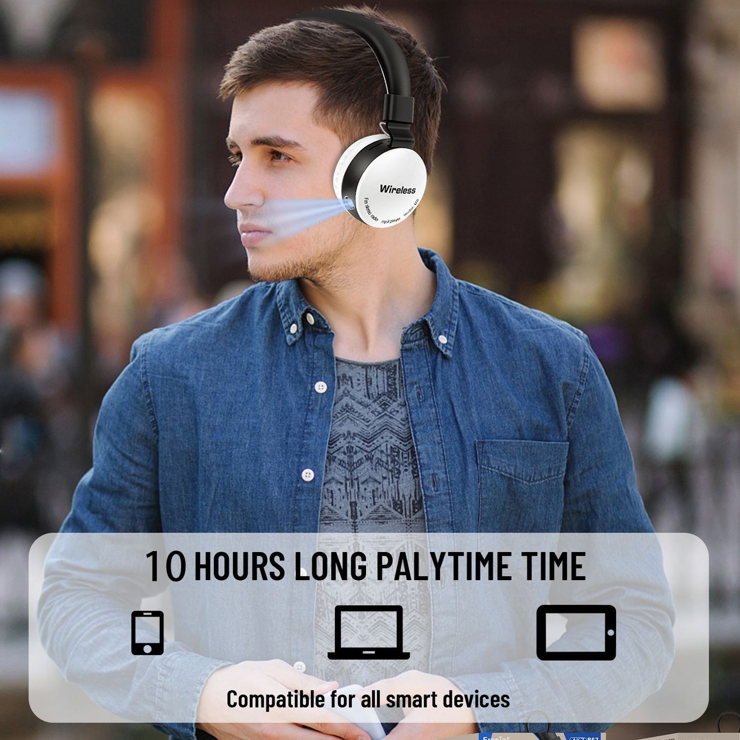 Bluetooth Headset with Flashlight and FM Radio