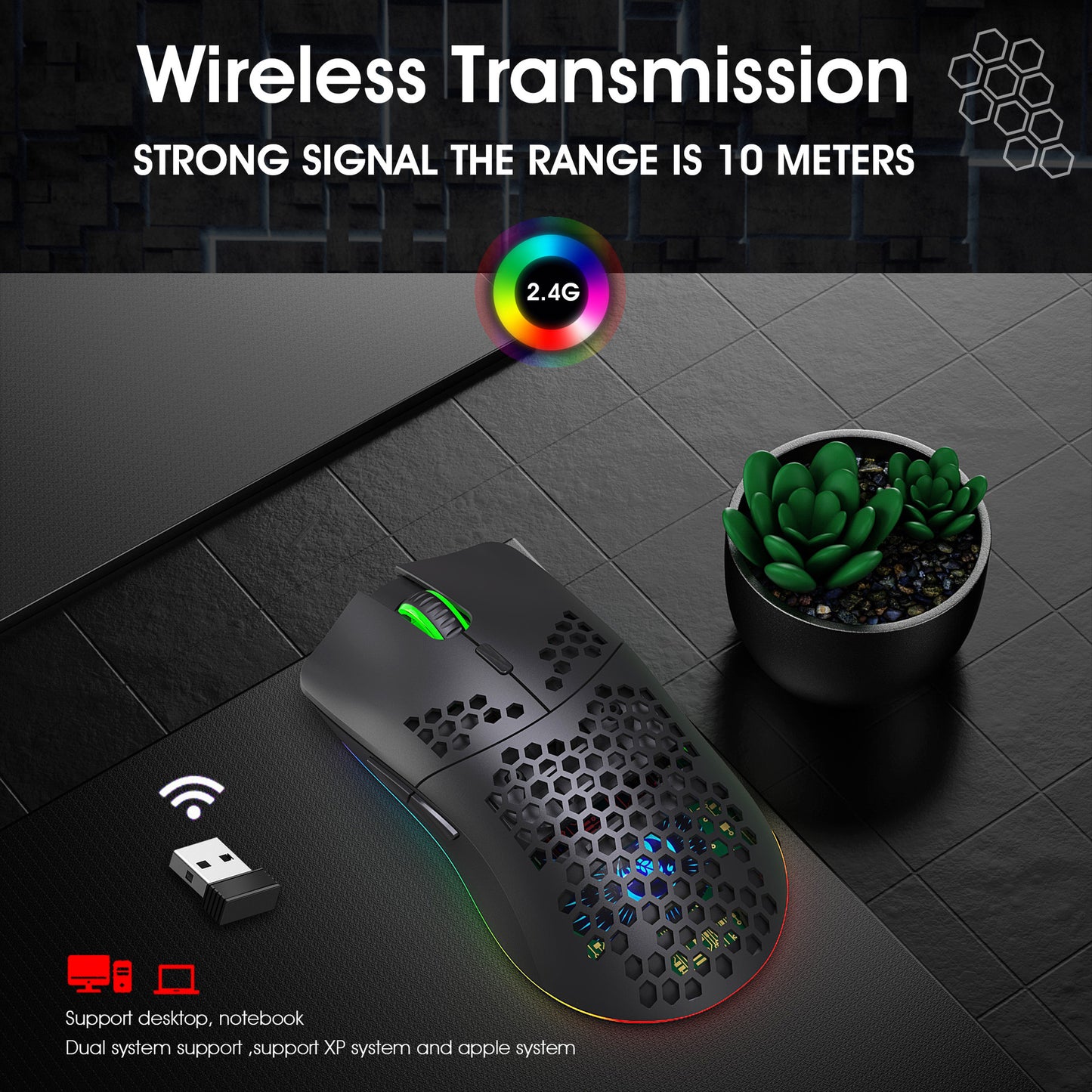 Lightweight RGB Wireless Gaming Mouse